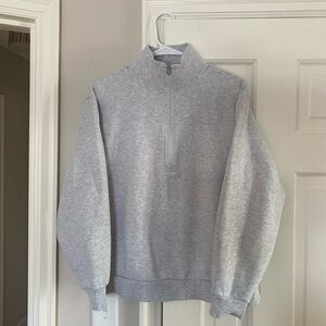 lululemon athletica Men's Small Light Gray Steady State Half-Zip Sweatshirt